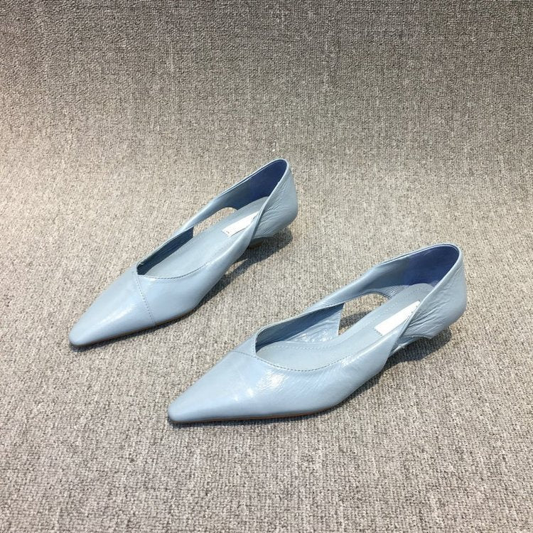 Damen Raffinierte Spitze Ballerinas mit Geschmeidiger Lederoberfläche