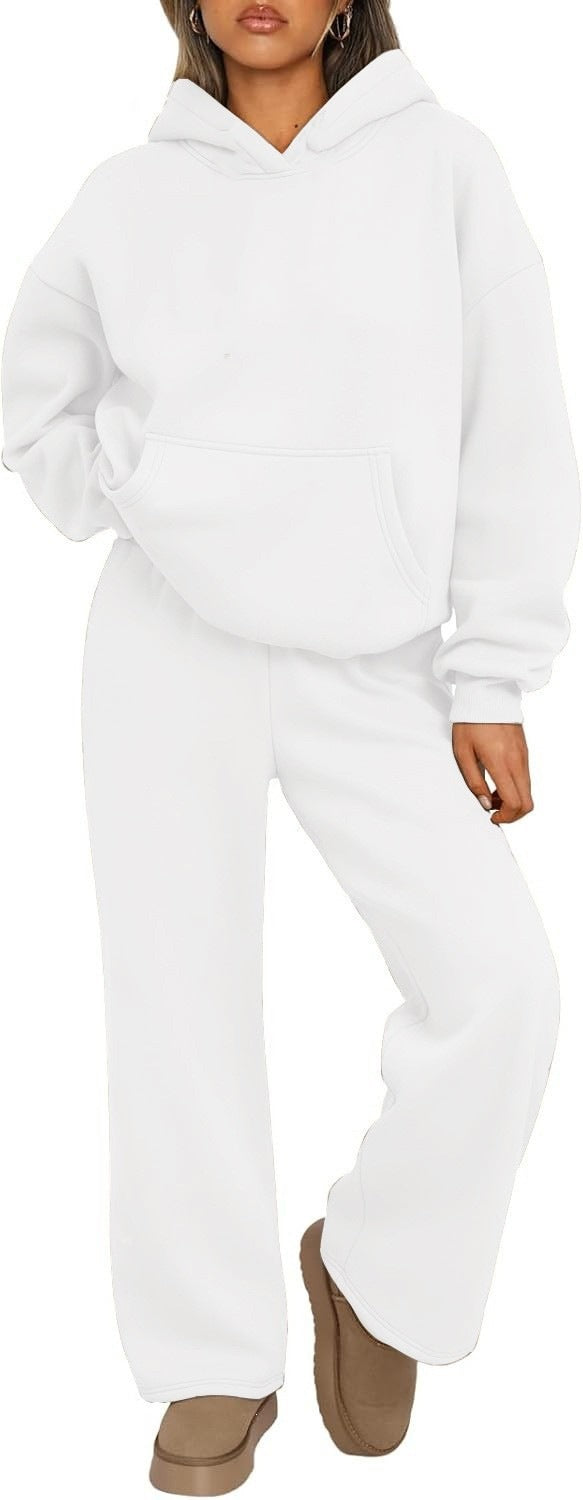 Damen nan Cozy-Loungewear-Set mit oversized Kapuzenpullover, Kängurutasche und weiten Palazzo-Jogginghose Shop Nory