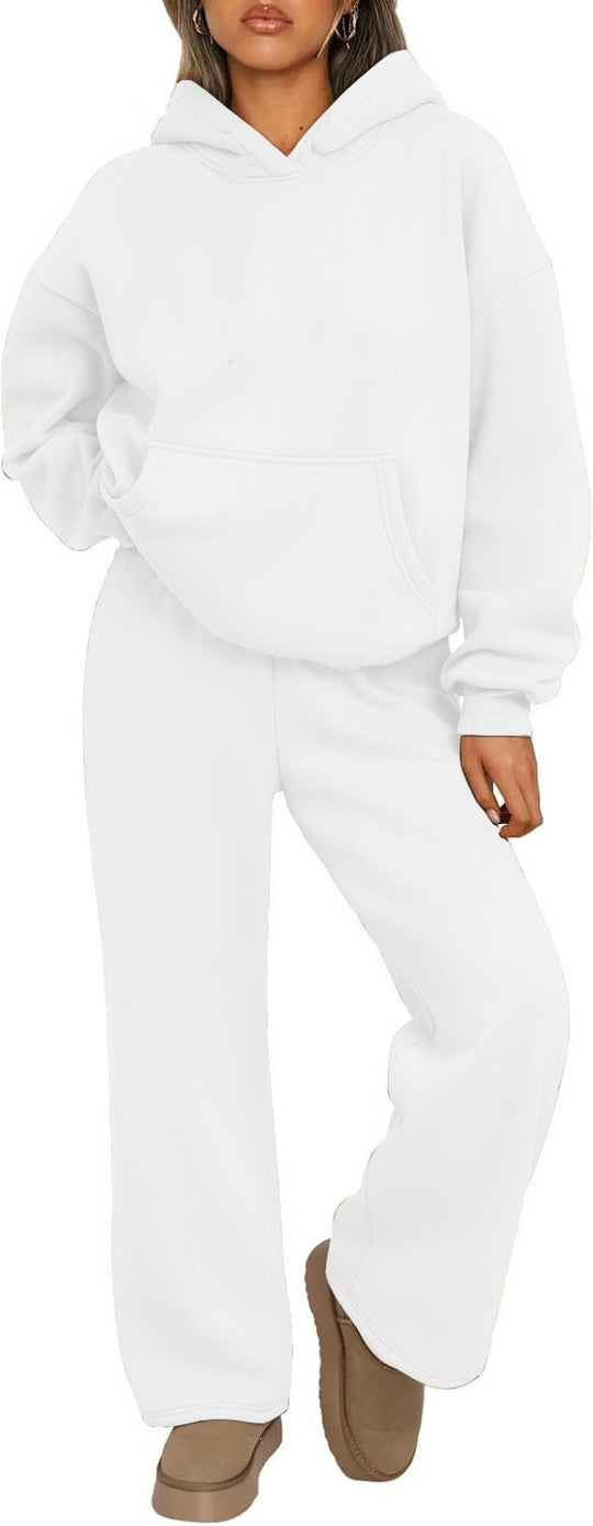 Damen nan Cozy-Loungewear-Set mit oversized Kapuzenpullover, Kängurutasche und weiten Palazzo-Jogginghose Shop Nory