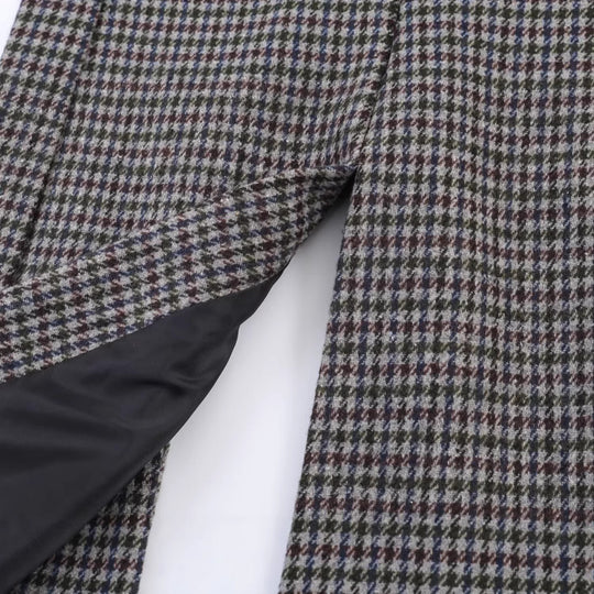 Damen Zweireihiger Hahnentritt-Longblazer mit Schwalbenschwanz-Saum Shop Nory