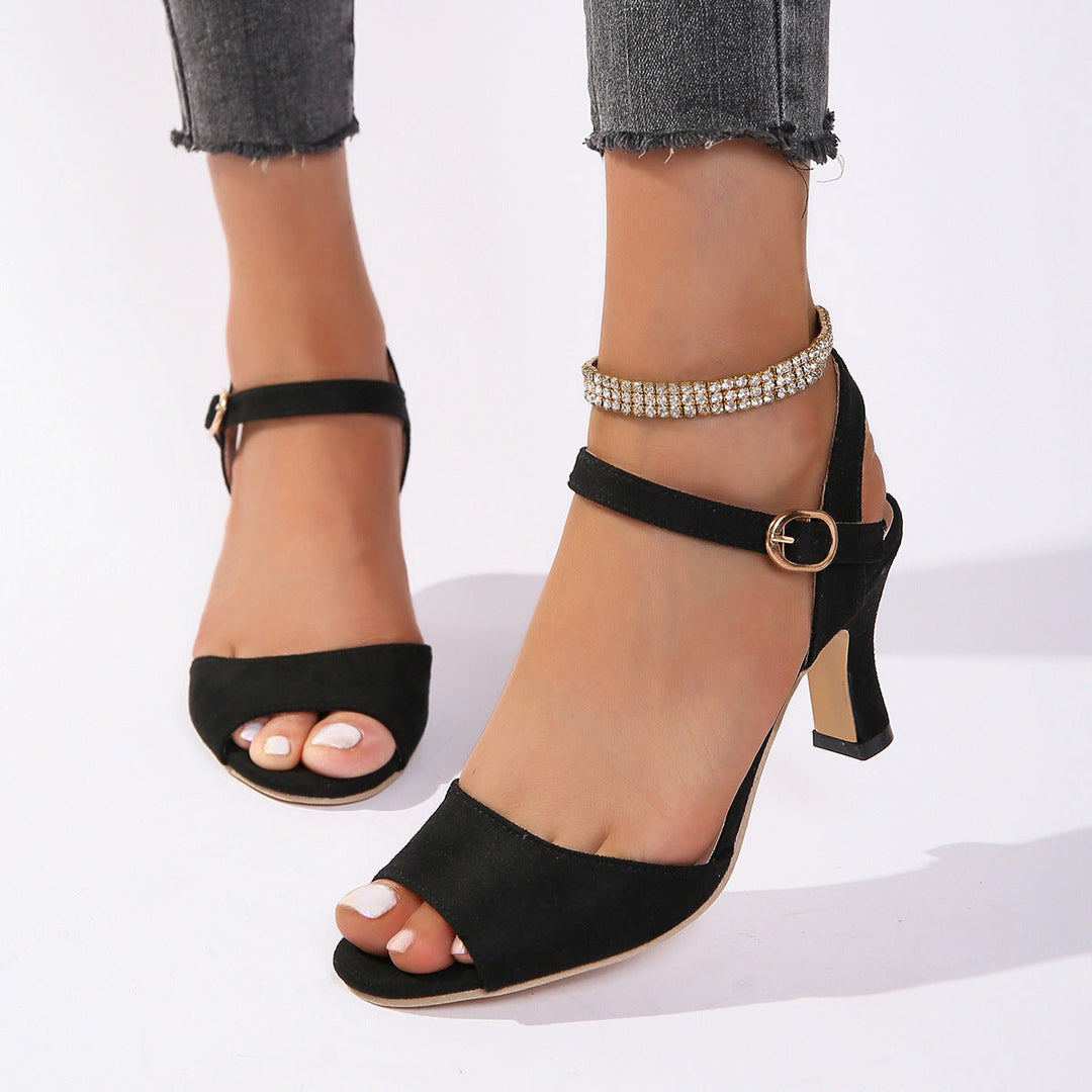Damen Offene High Heel Sandalen im modischen Design mit elegantem Absatz Shopnory
