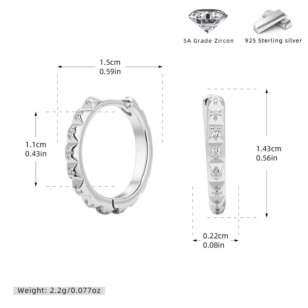 Damen Ohrhänger mit eleganten Zirkon-Details aus hochwertigem 925 Sterlingsilber Shop Nory