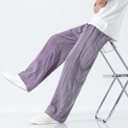 Herren weite Leinenhose mit verstellbarem Tunnelzugbund, lässiger Bundfaltenoptik und seitlichen Eingrifftaschen Shop Nory
