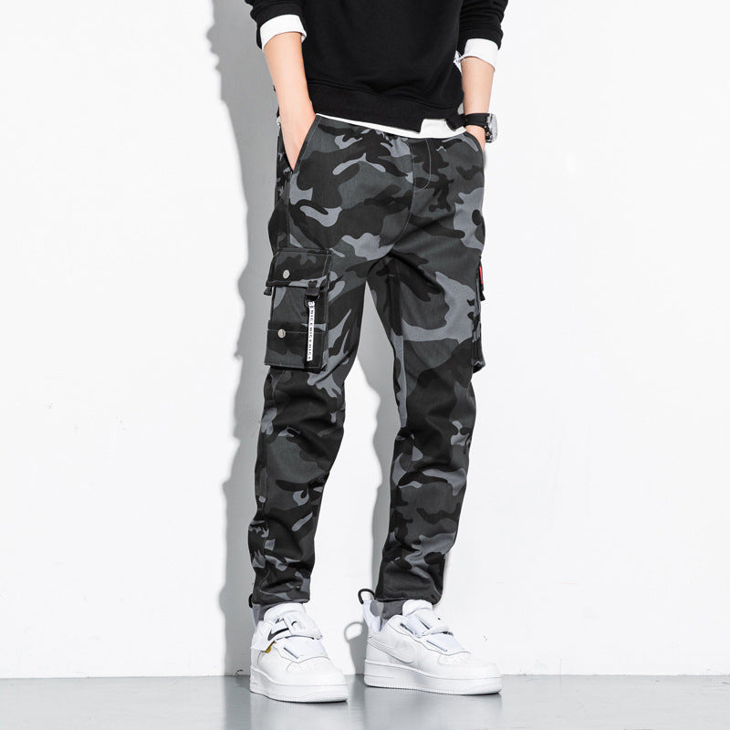 Herren Camouflage Cargo-Jogginghose mit Tapered-Schnitt, elastischem Bund und Multifunktionstaschen Shop Nory