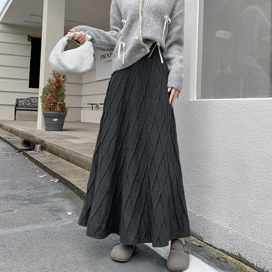 Damen Maxirock mit raffiniertem Rautenmuster Shop Nory