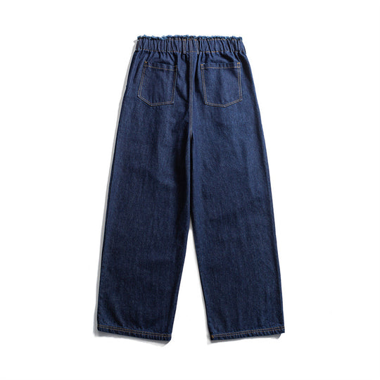 Herren Weite Denim-Hose mit elastischem Tunnelzugbund und Bundfalten Shop Nory