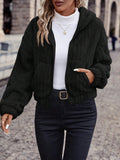 Damen Fleecejacke mit Kapuze und weichem Innenfutter Shopnory