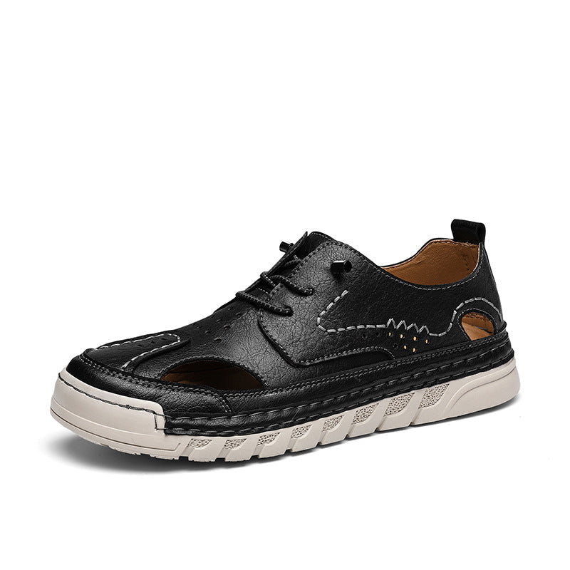 Herren Orthopädische Ledersandalen mit verstellbarem Riemensystem Shopnory