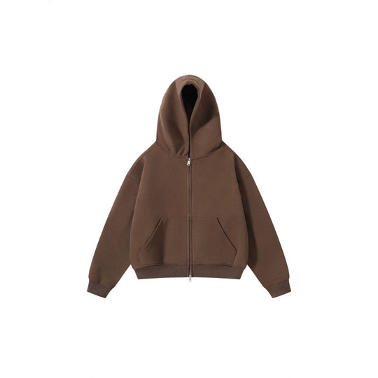 Unisex Oversize Kapuzenjacke mit durchgehendem Reißverschluss und Kängurutaschen aus Baumwoll-Fleece Shop Nory