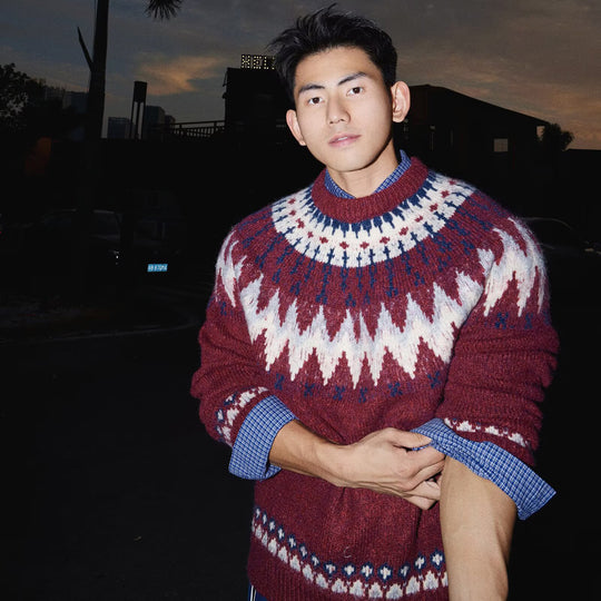 Herren Lässiger Strickpullover mit traditionellem Muster Shop Nory