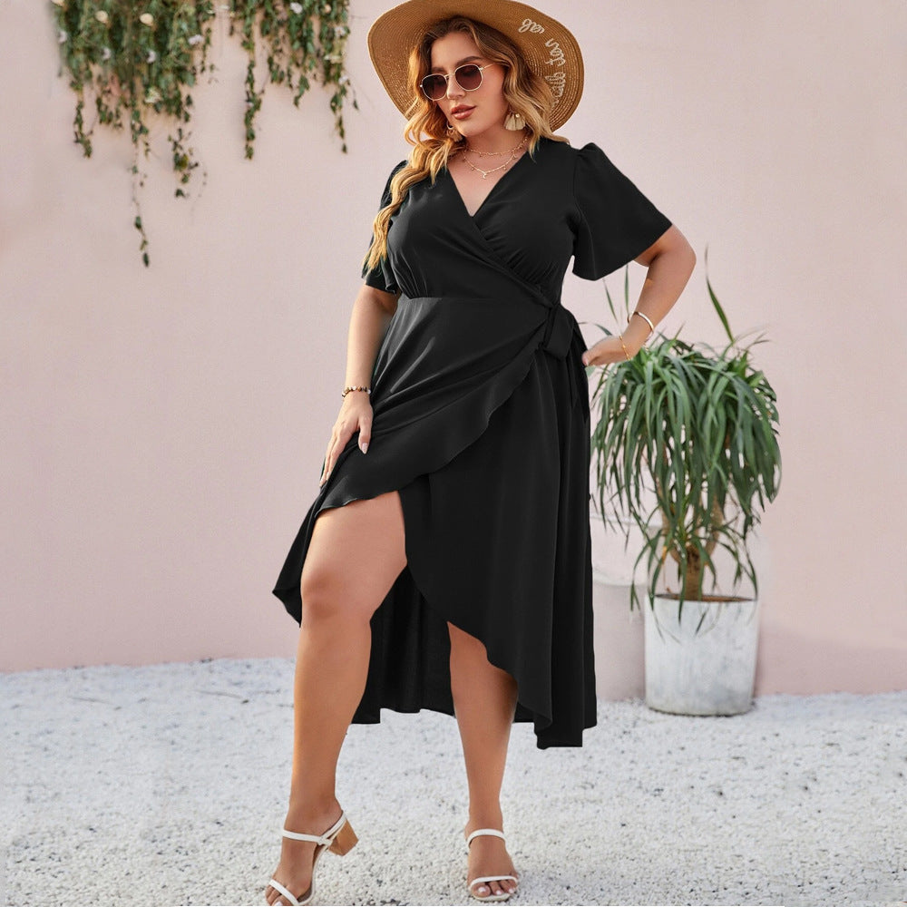 Damen Wickelmaxikleid mit eleganter Drapierung und since Silhouette