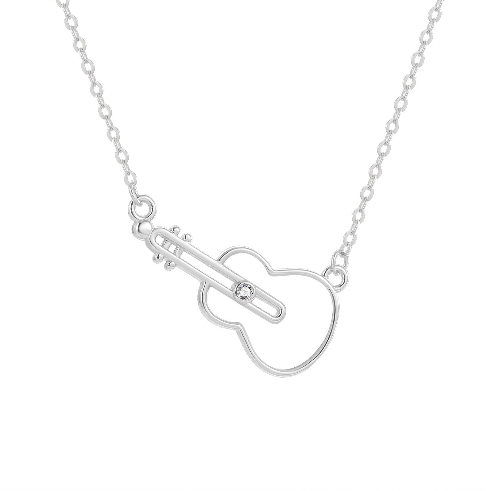 Damen elegante Halskette im Gitarren-Design mit funkelndem Zirkonia Shop Nory