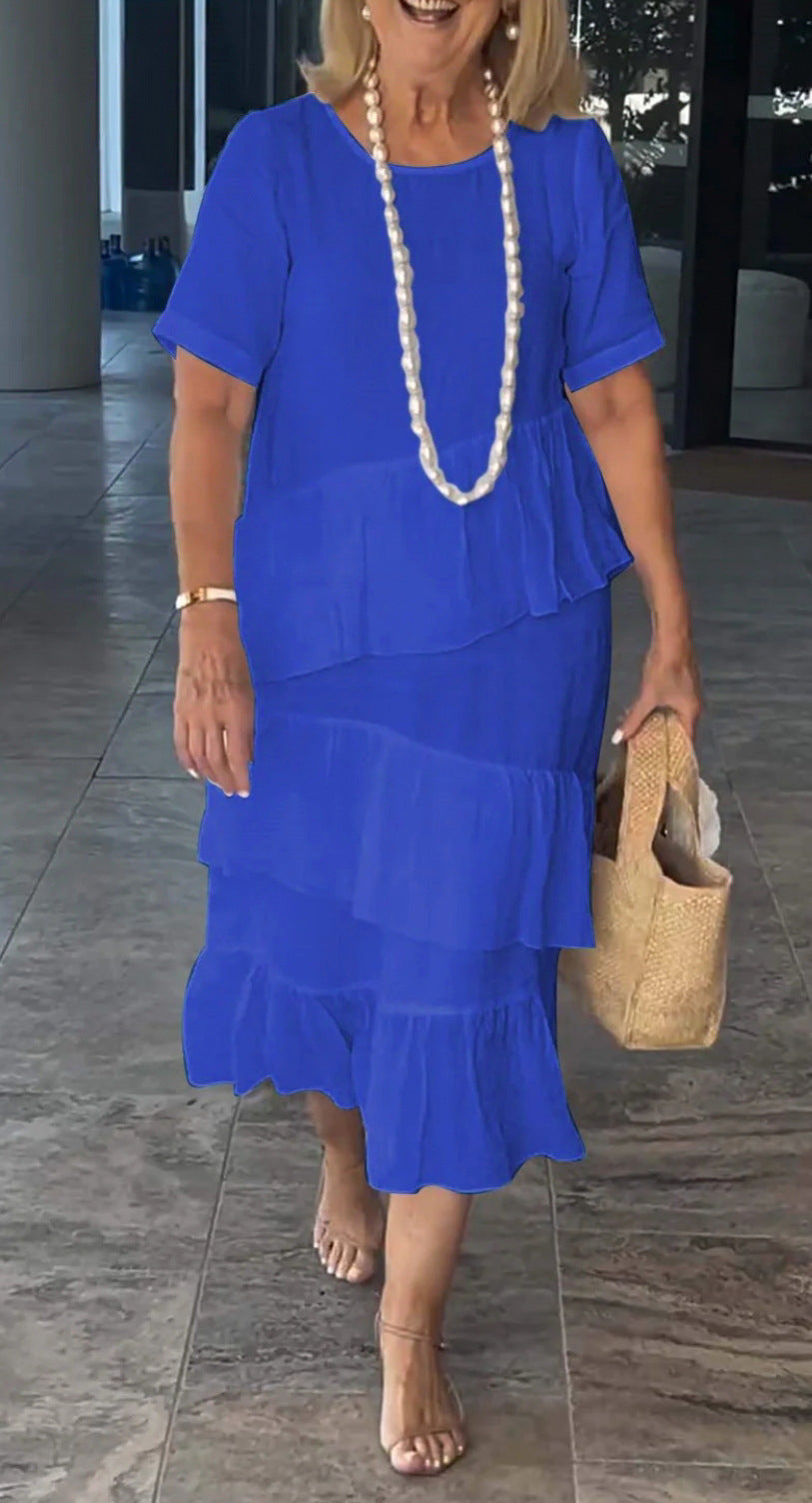 Damen sommerliches Freizeitkleid mit schwingendem Saum Shopnory