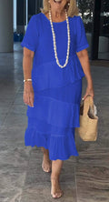 Damen sommerliches Freizeitkleid mit schwingendem Saum Shopnory