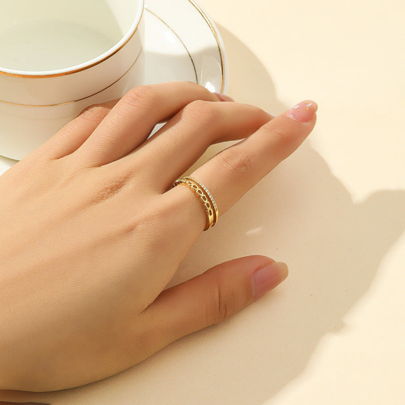 Damen eleganter Bogenring mit funkelnden Zirkonia Shop Nory