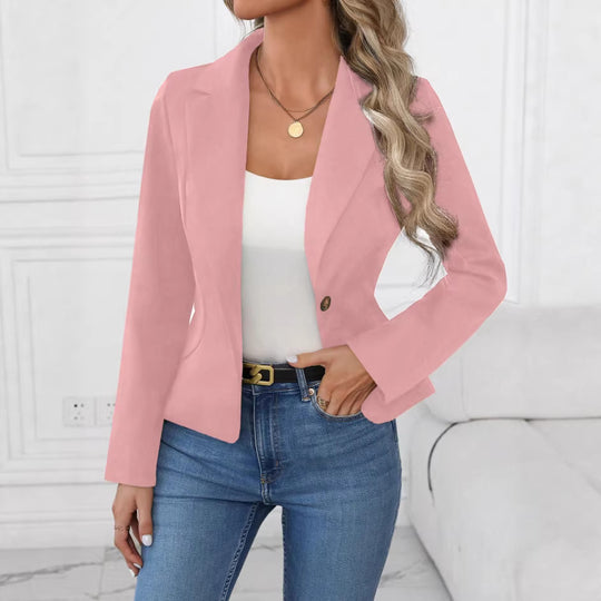 Damen nan taillierter Ein-Knopf-Blazer mit Reverskragen und Eingrifftaschen Shop Nory