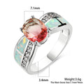 Damen Ring mit kunstvollem Opalanhänger und funkelnden Zirkonia-Details Shop Nory