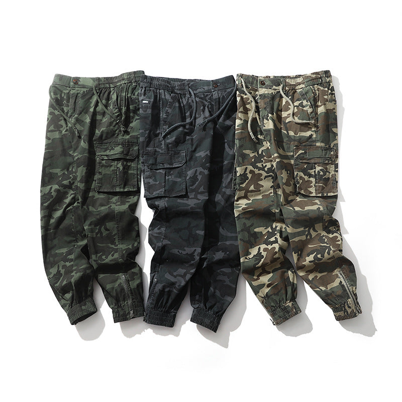 Herren Cargohhose im Joggerstil mit Camouflage‑Print, Elastischem Bund und Bündchen Shop Nory