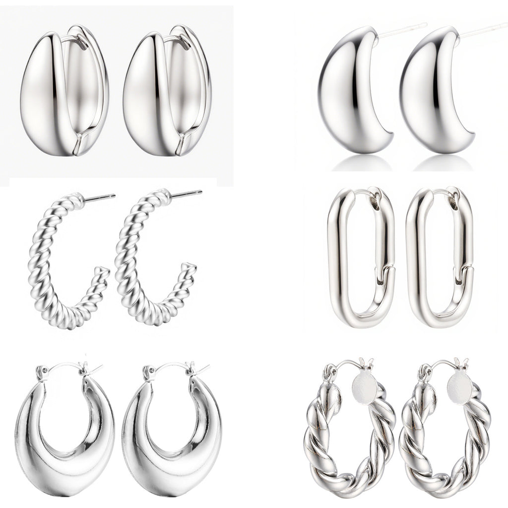 Damen goldene Ohrstecker im eleganten geschwungenen Design Shop Nory