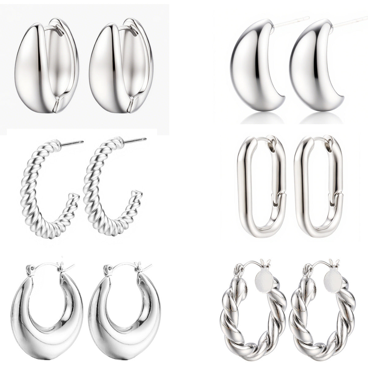Damen goldene Ohrstecker im eleganten geschwungenen Design Shop Nory