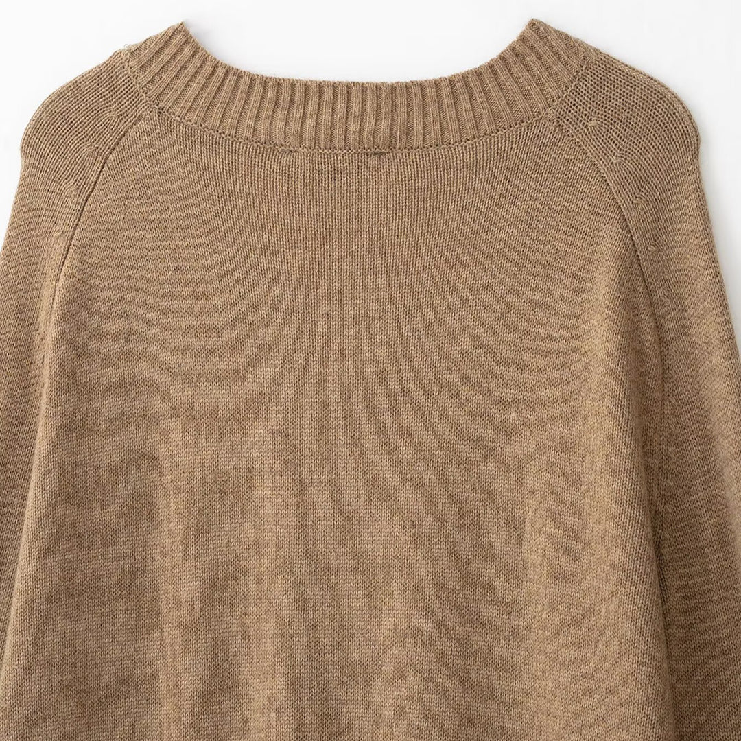Damen Oversize V‑Ausschnitt Pullover mit Rautenmuster und Rippenbündchen Shop Nory