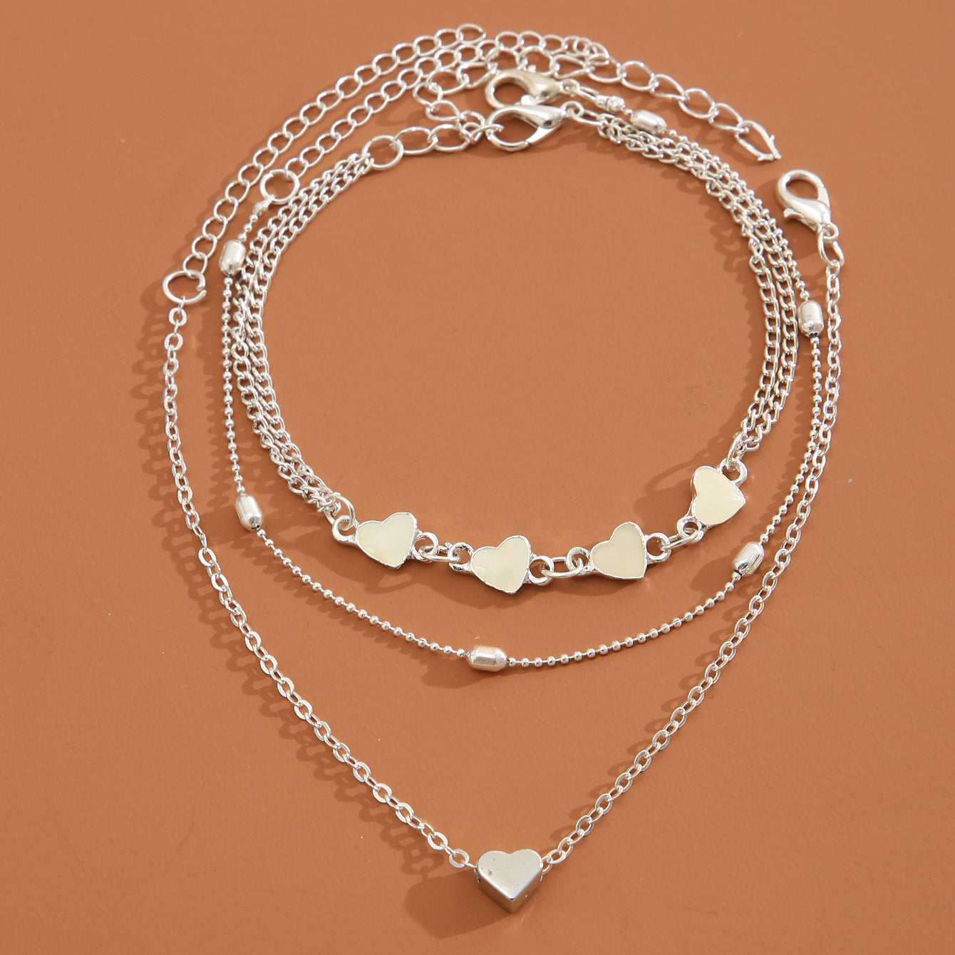 Damen Fußkettchen-Set mit filigranen Herzen und eleganten Goldakzenten Shop Nory