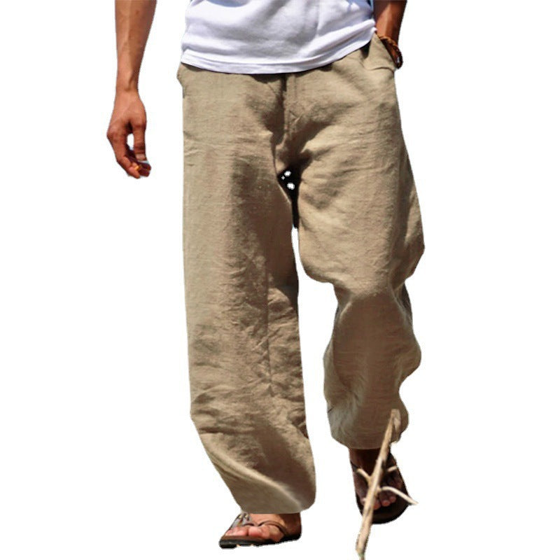 Herren Luftige Strandhose im Baggy-Schnitt aus Leinenmix mit Tunnelzug Shop Nory