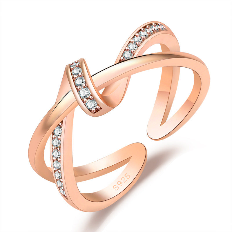 Damen Offener Ring mit kunstvollem Zirkonia-Besatz Shop Nory