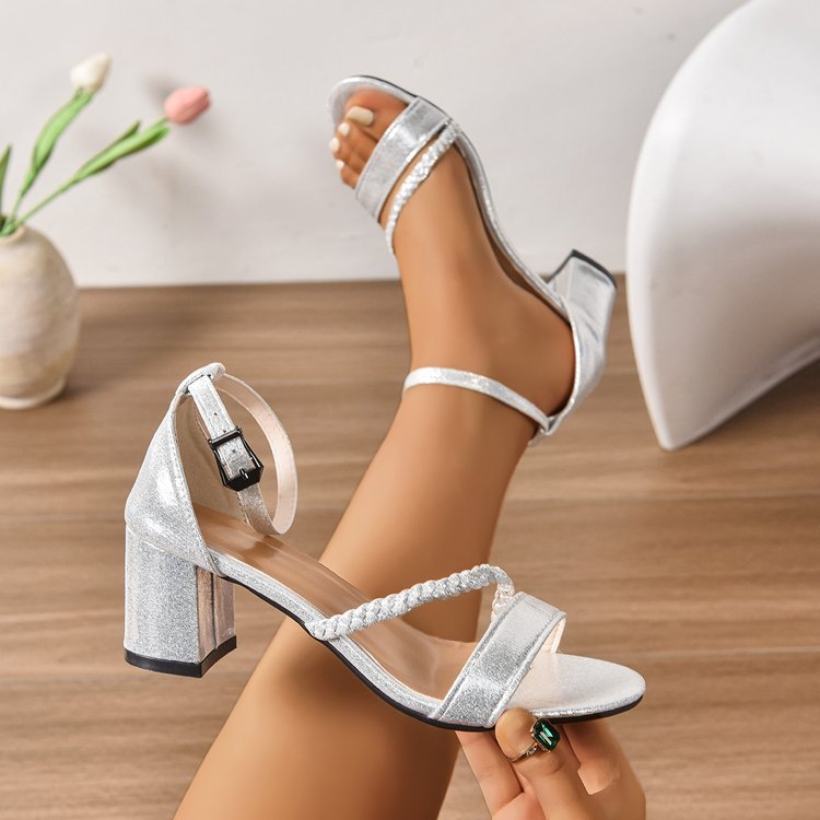 Damen Glamouröse Blockabsatzsandalen
