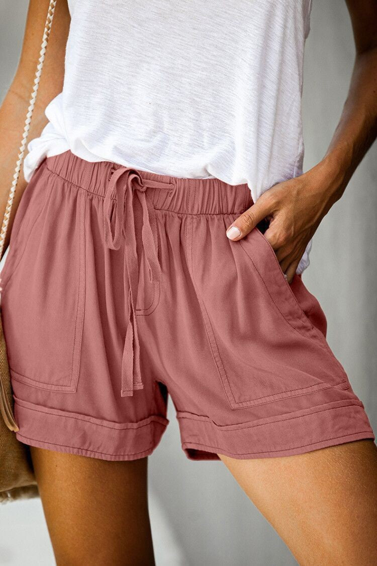 Damen Bequeme Sommer-Shorts mit elastischem Bund und praktischen Taschen