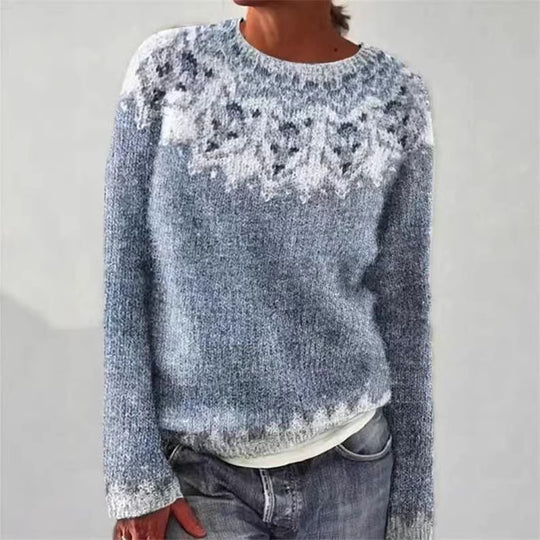 Damen nan Norwegerpullover aus Wollmix mit Rundhalsausschnitt und traditionellem Fair-Isle-Yoke Shop Nory