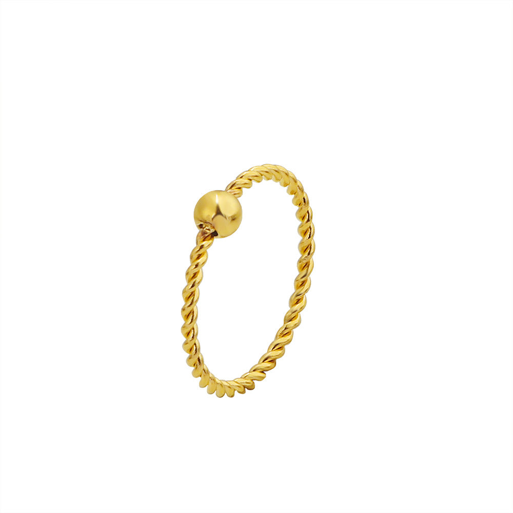 Damen feiner Ring mit verspieltem Zopfdesign und prominentem Steinelement Shop Nory