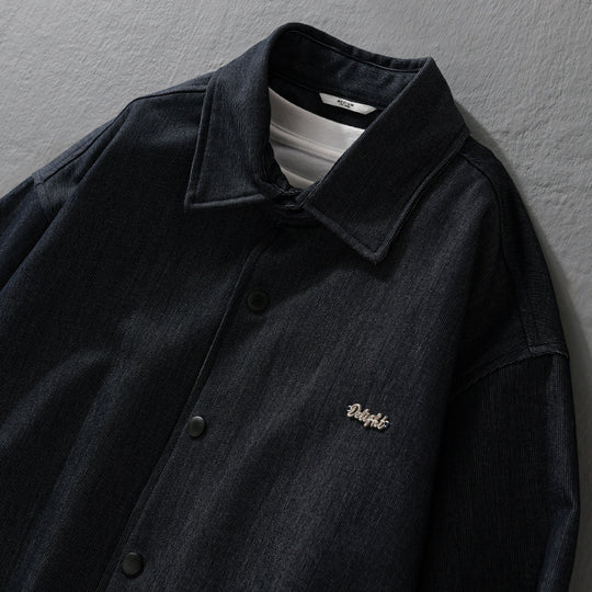 Herren Jeansjacke mit Druckknöpfen und elastischem Saum Shop Nory