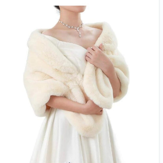 Damen elegante Kunstpelz-Schulterstola im Capelet‑Schnitt Shop Nory