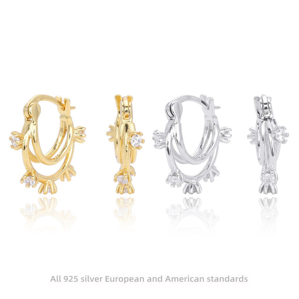 Damen Ohrhänger im kreativen Frosch-Design aus 925 Sterling Silber Shop Nory