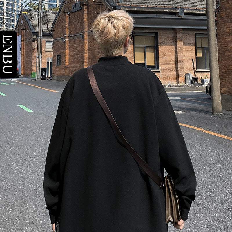Herren Oversized Stehkragen-Sweatshirt aus Baumwoll-Mix mit Drop-Shoulder Shop Nory