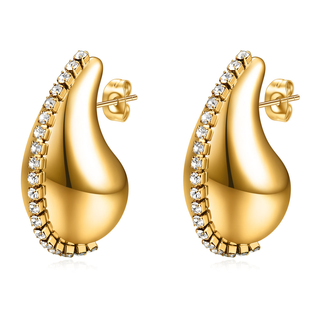 Damen Ohrhänger im eleganten Tropfen-Design mit funkelnden Kristallen Shop Nory