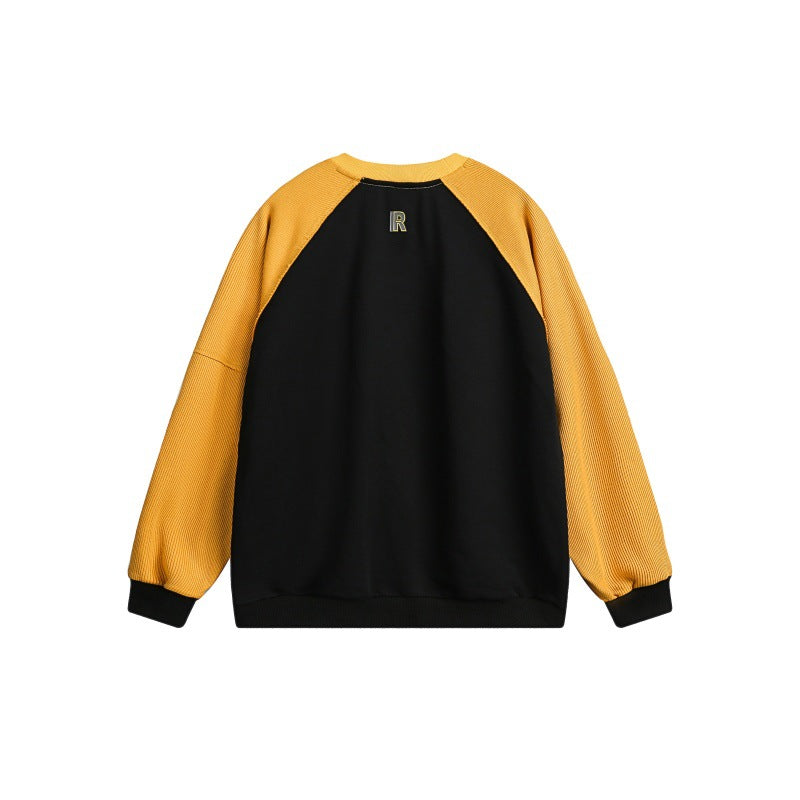 Unisex Oversize-Sweatshirt mit Raglanärmeln, Kontrasteinsätzen und Grafikprint Shop Nory