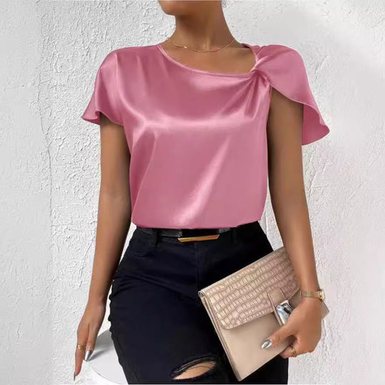 Damen Luxuriöses Oberteil mit asymmetrischem Ärmeldesign