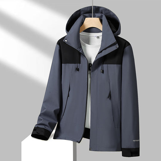 Herren Leichte Softshelljacke mit Kontrast-Schulter, verstellbarer Kapuze und wasserabweisender Membran Shop Nory
