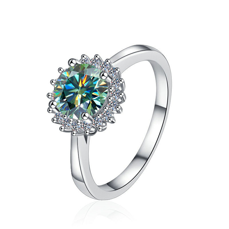 Damenring mit elegantem facettiertem Hauptstein und funkelndem Zirkonia-Besatz Shop Nory