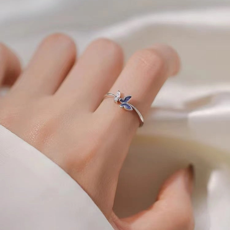 Damen filigraner Ring mit kunstvollem Schmetterlingsdesign Shop Nory
