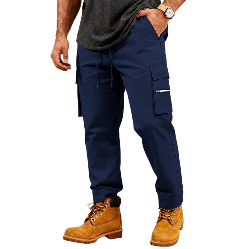Herren Funktionale Cargo-Jogginghose mit Kordelzug, Reißverschlusstasche und Bündchen Shop Nory