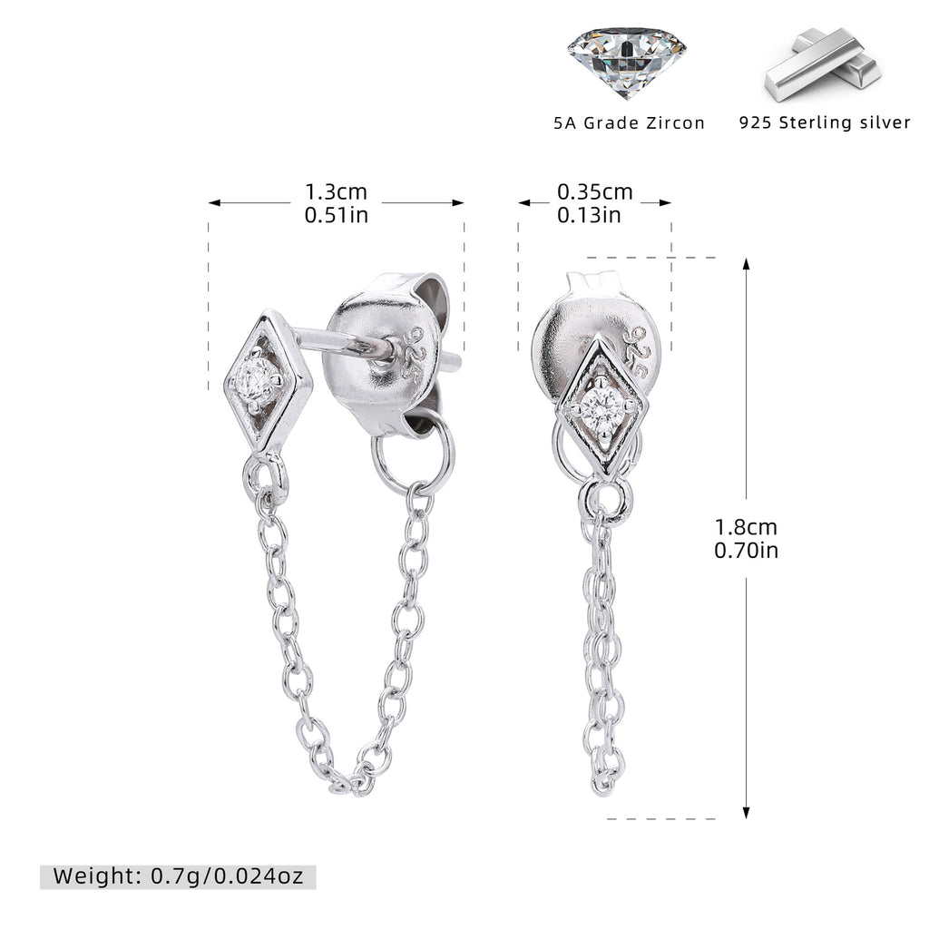 Damen Ohrstecker mit Kettenanhänger Shop Nory