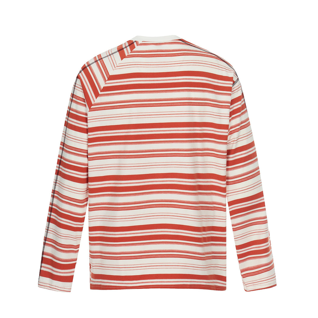 Unisex Gestreiftes Langarmshirt mit kontrastierenden Ziernähten Shop Nory