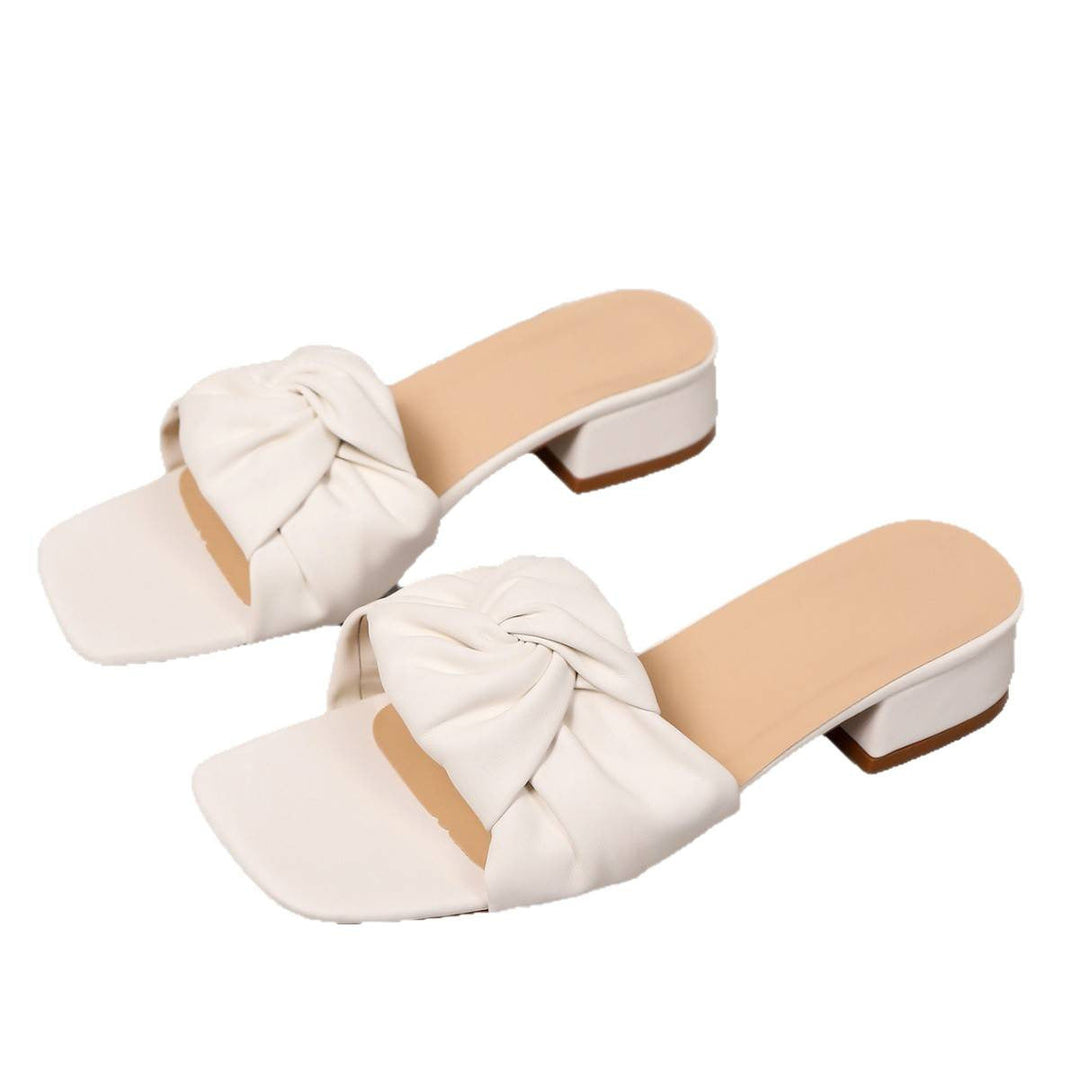Damen Slingback-Pantoletten mit dekorativem Knotendesign
