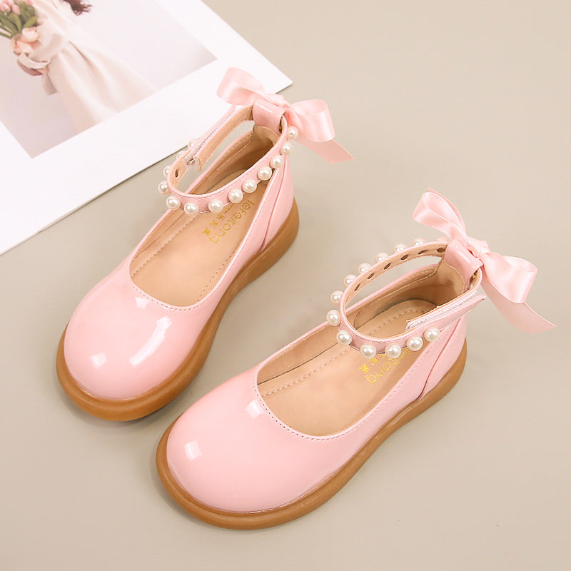 Mädchen Ballerina Schuhe mit Perlen- und Schleifendetail