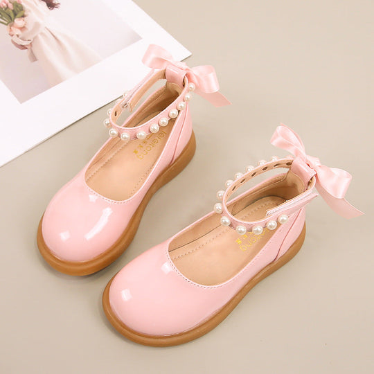 Mädchen Ballerina Schuhe mit Perlen- und Schleifendetail