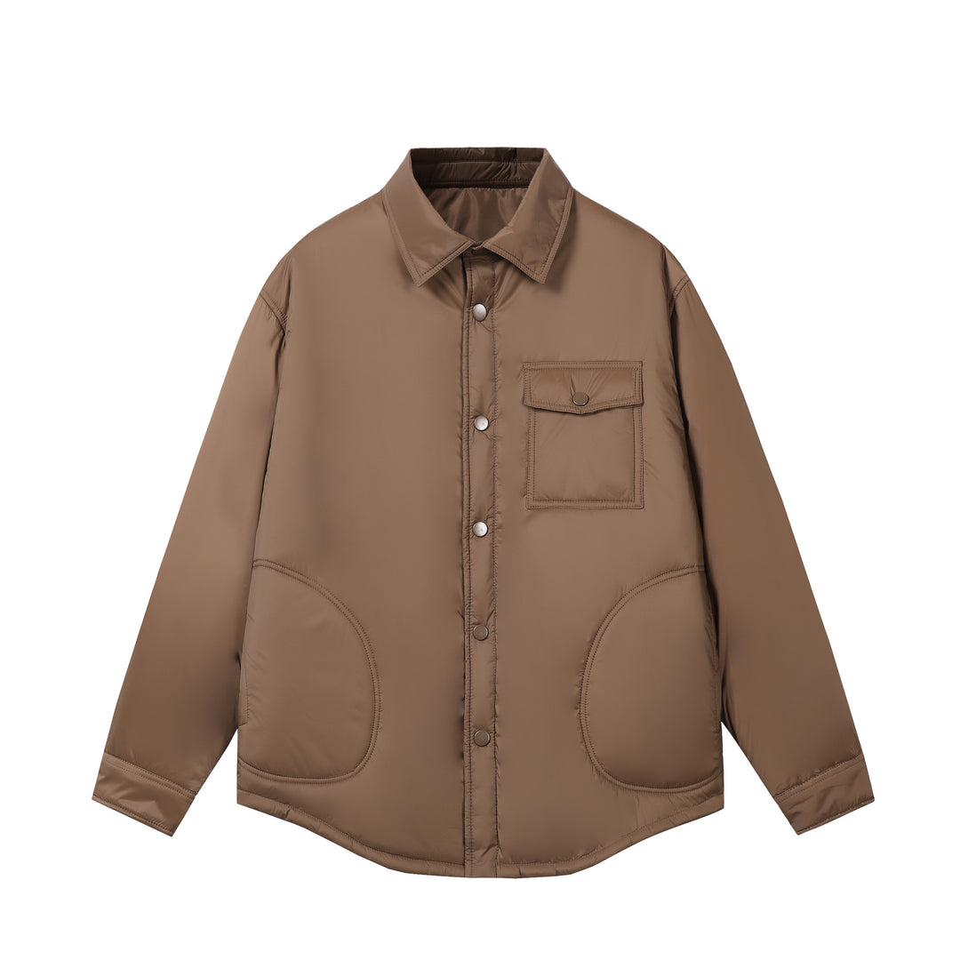 Unisex Kurz geschnittener Thermo‑Hemdblouson mit Hemdkragen und Pattentasche Shop Nory