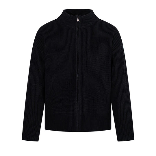 Damen Grobstrick-Zipjacke mit Stehkragen und oversized Passform Shop Nory